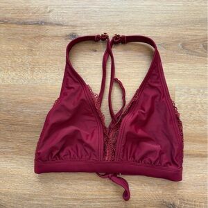Burgundy Lace style bikini top